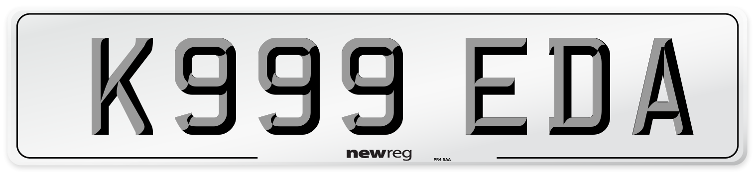 K999 EDA Number Plate from New Reg